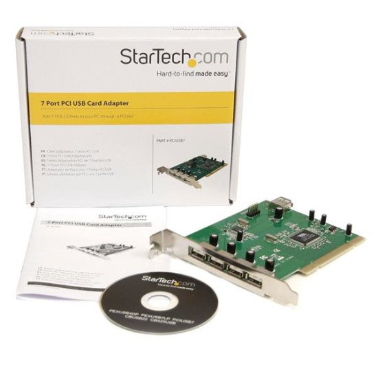 StarTech.com Carte Adaptateur PCI vers 7 Ports USB 2.0 - Interne Externe