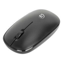 Manhattan Souris optique sans fil MW3050, noire, 1200 dpi, 2,4 GHz (jusqu'à 10 m), USB, ambidextre, 3 boutons avec molette, récepteur USB-A nano, pile AA incluse, garantie 3 ans