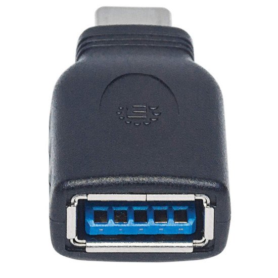 Manhattan Adaptateur USB-C vers USB-A, mâle vers femelle, 5 Gbit/s (USB 3.2 Gen 1 / USB 3.0), noir, garantie à vie, équivalent à USB31CAADG