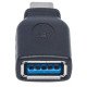 Manhattan Adaptateur USB-C vers USB-A, mâle vers femelle, 5 Gbit/s (USB 3.2 Gen 1 / USB 3.0), noir, garantie à vie, équivalent à USB31CAADG