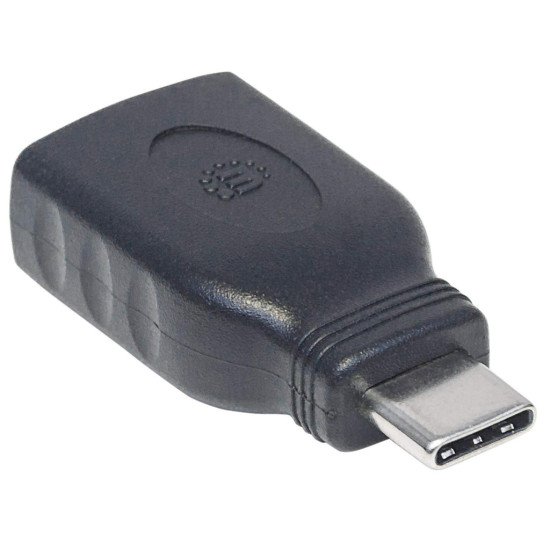 Manhattan Adaptateur USB-C vers USB-A, mâle vers femelle, 5 Gbit/s (USB 3.2 Gen 1 / USB 3.0), noir, garantie à vie, équivalent à USB31CAADG