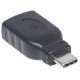 Manhattan Adaptateur USB-C vers USB-A, mâle vers femelle, 5 Gbit/s (USB 3.2 Gen 1 / USB 3.0), noir, garantie à vie, équivalent à USB31CAADG