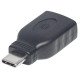 Manhattan Adaptateur USB-C vers USB-A, mâle vers femelle, 5 Gbit/s (USB 3.2 Gen 1 / USB 3.0), noir, garantie à vie, équivalent à USB31CAADG
