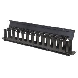 Intellinet Panneau de gestion des câbles 19", 1U, avec capot, noir