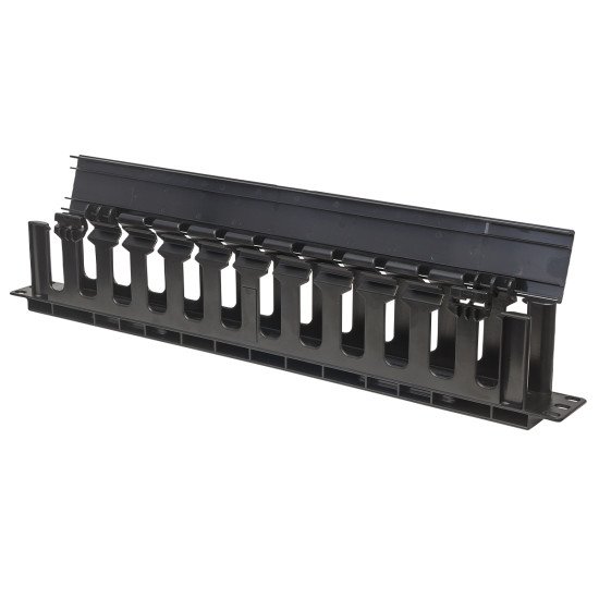 Intellinet Panneau de gestion des câbles 19", 1U, avec capot, noir