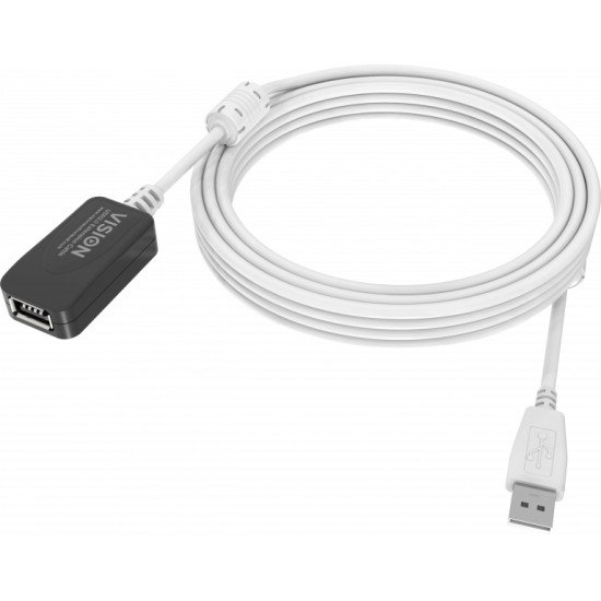 Vision TC 5MUSBEXT+ câble USB 5 m 2.0 USB A Blanc