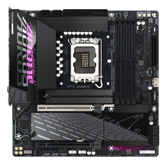 GIGABYTE B860M AORUS ELITE WIFI6E Carte mère - Processeurs Intel Core Ultra, VRM 12+1+2+1 phases, jusqu'à 9200MHz DDR5, 1xPCIe 5.0 + 2xPCIe 4.0 M.2, LAN 2,5 GbE, WIFI 6E, Thunderbolt GIGABYTE B860M AORUS ELITE WIFI6E Carte mère - Processeurs Intel Core Ultra, VRM 12+1+2+1 phases, jusqu'à 9200MHz DDR5, 1xPCIe 5.0 + 2xPCIe 4.0 M.2, LAN 2,5 GbE, WIFI 6E, Thunderbolt