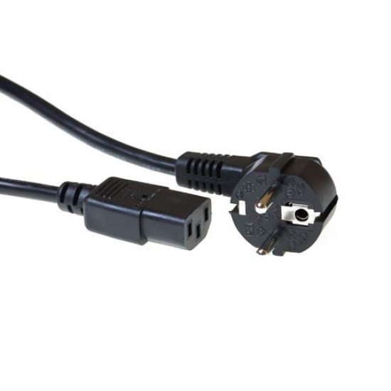 ACT 230V connection cable schuko male (angled) - C13 black 2.5 m Noir 2,5 m