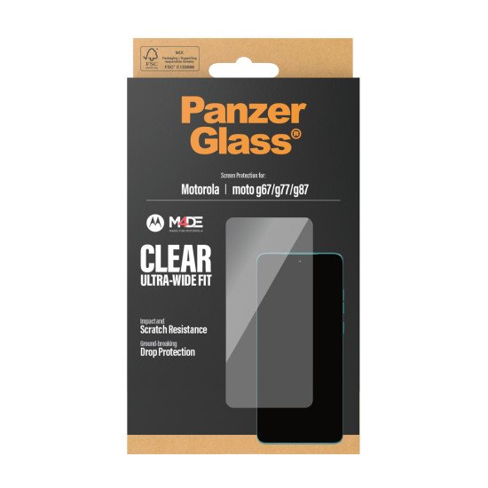 PanzerGlass ® Screen Protector Motorola Moto G77 | Moto G67 | Moto G86 | Ultra-Wide Fit Protection d'écran transparent 1 pièce(s)