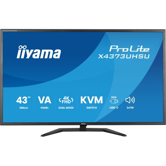 iiyama ProLite X4373UHSU-B2 écran PC 109,2 cm (43") 3840 x 2160 pixels 4K Ultra HD LED Noir