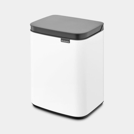 Brabantia Bo Waste Bin 4 L Rectangulaire Acier Noir, Blanc Brabantia Bo Waste Bin 4 L Rectangulaire Acier Noir, Blanc