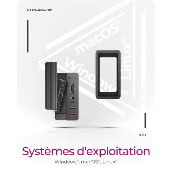 ICY BOX IB-DK4072M-CU31 Noir