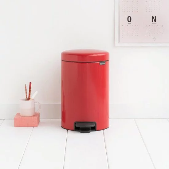 Brabantia 112003 poubelle 12 L Rond Rouge 11 20 03 pas cher