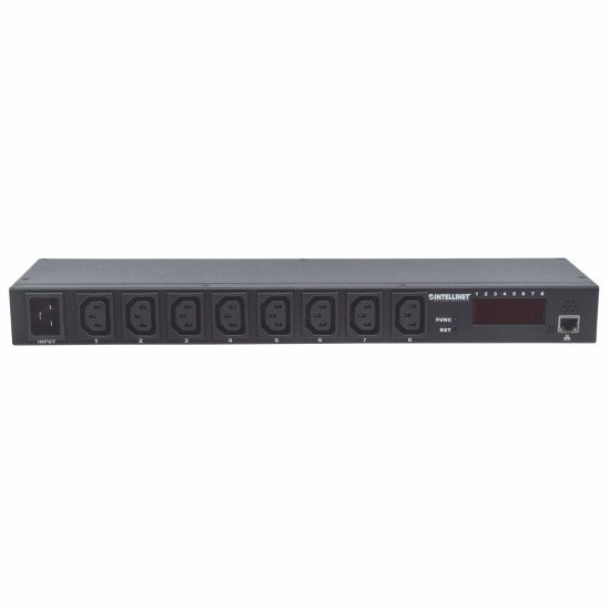 Intellinet Unité de distribution d'alimentation (PDU) intelligent 19" 1U à 8 ports, prises C13, entrée C20, surveillance de l'alimentation, de la température et de l'humidité, unité de distribution d'alimentation, sortie, montage en rack, garantie tr