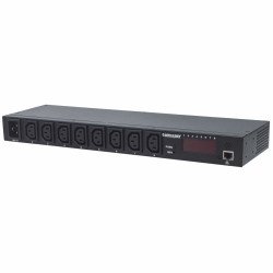 Intellinet Unité de distribution d'alimentation (PDU) intelligent 19" 1U à 8 ports, prises C13, entrée C20, surveillance de l'alimentation, de la température et de l'humidité, unité de distribution d'alimentation, sortie, montage en rack, garantie tr