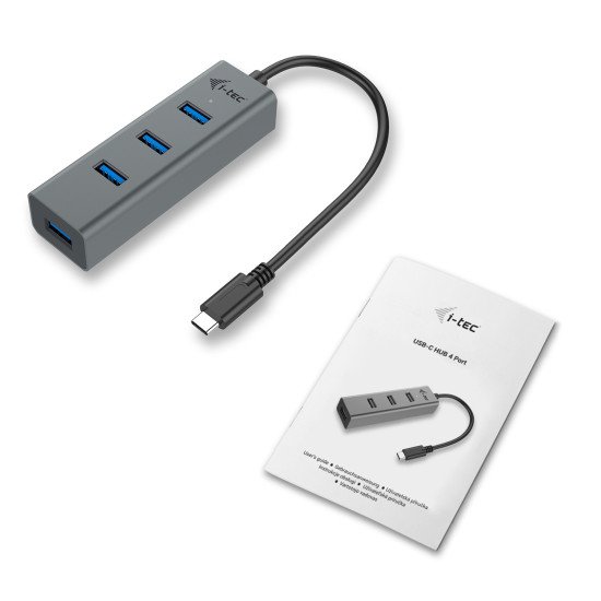 i-tec Metal USB-C Concentrateur Ethernet HUB à 4 ports