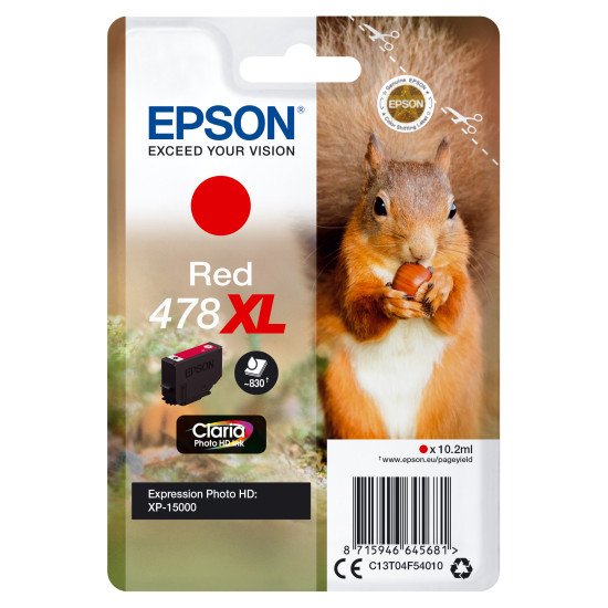 Epson C13T04F54010 Singlepack Red 478XL Claria Photo HD Ink cartouche d'encre rouge