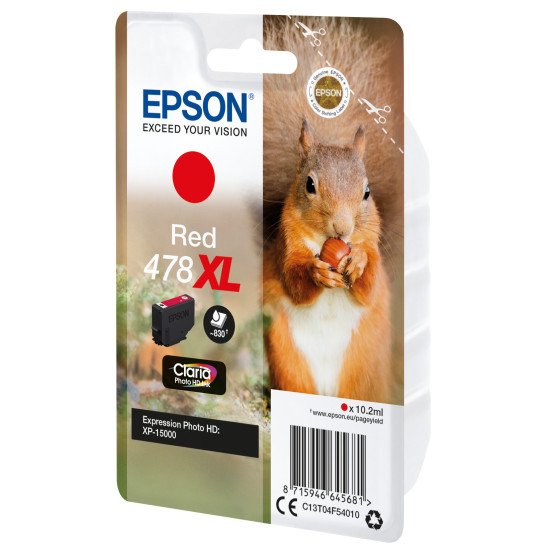 Epson C13T04F54010 Singlepack Red 478XL Claria Photo HD Ink cartouche d'encre rouge