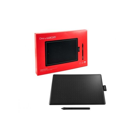 Wacom One by Medium tablette graphique Noir, Rouge 2540 lpi 216 x 135 mm USB