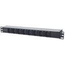 Intellinet Unité de distribution d'alimentation (PDU) 19" 1U à 8 prises EU, prises C13, entrée arrière C20, anti-débranchement, câble d'alimentation 2 m amovible, sortie, montage en rack, garantie trois ans