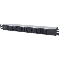 Intellinet Unité de distribution d'alimentation (PDU) 19" 1U à 8 prises EU, prises C13, entrée arrière C20, anti-débranchement, câble d'alimentation 2 m amovible, sortie, montage en rack, garantie trois ans