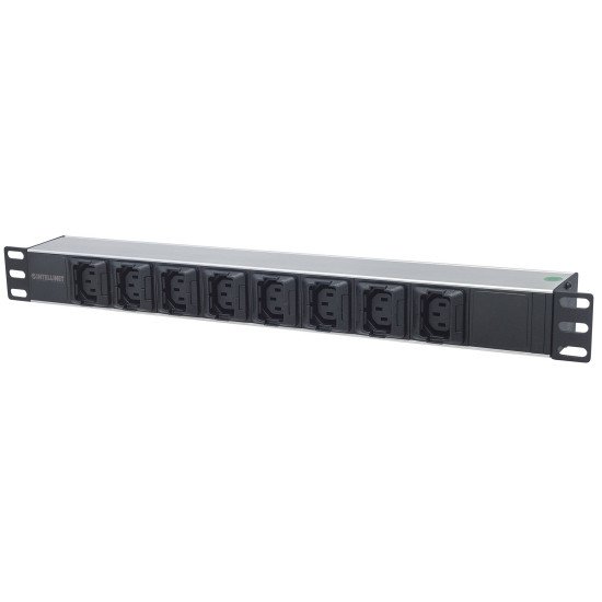 Intellinet Unité de distribution d'alimentation (PDU) 19" 1U à 8 prises EU, prises C13, entrée arrière C20, anti-débranchement, câble d'alimentation 2 m amovible, sortie, montage en rack, garantie trois ans