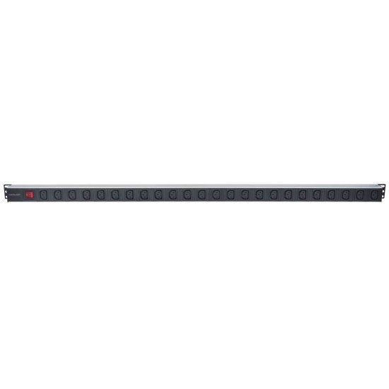 Intellinet Unité de distribution d'alimentation (PDU) 19" 1U à 8 prises EU, prises C13, entrée arrière C20, anti-débranchement, câble d'alimentation 2 m amovible, sortie, montage en rack, garantie trois ans