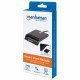 Manhattan Lecteur de cartes à puce à contact USB-A, 12 Mbps, fente d'insertion à friction, externe, compatible Windows ou Mac, câble de 105 cm, noir, garantie de 3 ans