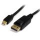 StarTech.com Câble adaptateur Mini DisplayPort vers DisplayPort 1.2 de 1,8m - Cordon Mini DP vers DP - M/M - DisplayPort 4k