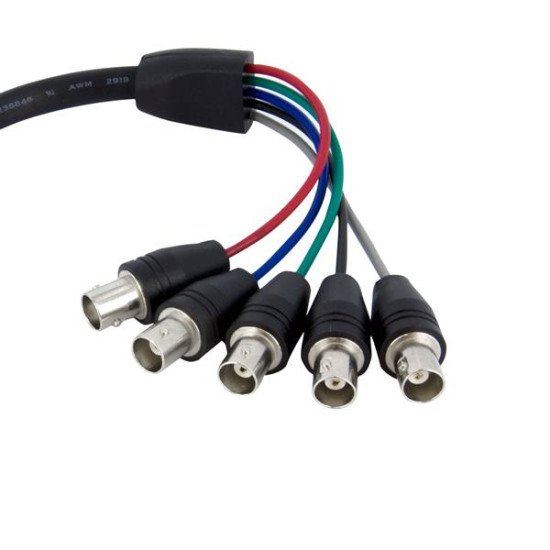 StarTech.com Câble d'écran coaxial VGA HD15 vers 5x BNC RGBHV de 30cm - M/F