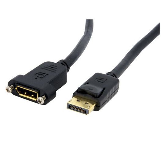 StarTech.com Câble DisplayPort à montage sur panneau de 91cm avec verrouillage - F/M - Noir