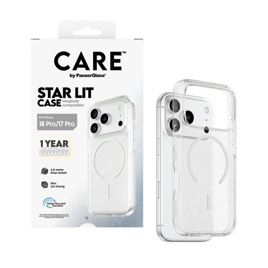 PanzerGlass CARE™ by ® Star Lit Case w. MagSafe iPhone 2026 Pro | 17 Pro coque de protection pour téléphones portables Housse Transparent