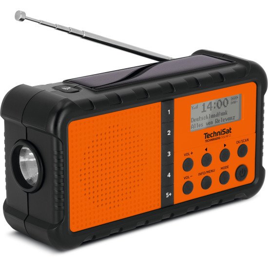 TechniSat TECHNIRADIO SOLAR 2 Portable Analogique et numérique Noir, Orange