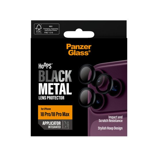 PanzerGlass ® Hoops® Camera Lens Protector Black iPhone 2026 Pro | 2026 Pro Max Protection d'écran transparent 1 pièce(s)