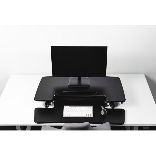 BakkerElkhuizen Adjustable Sit-Stand Desk Riser 2 Black