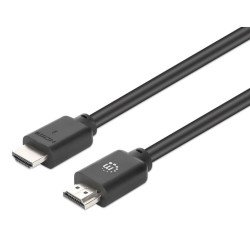 Manhattan Câble HDMI 4K@60 Hz avec Ethernet, 1 m, adapté à TOUT les usages 4K et 1080p/HD - lors de la mise à niveau ou préparez-la pour le moment où vous en aurez besoin, mâle à mâle, noir, Ultra HD 4K x 2K, garantie à vie, équivalent à HDMM1MP