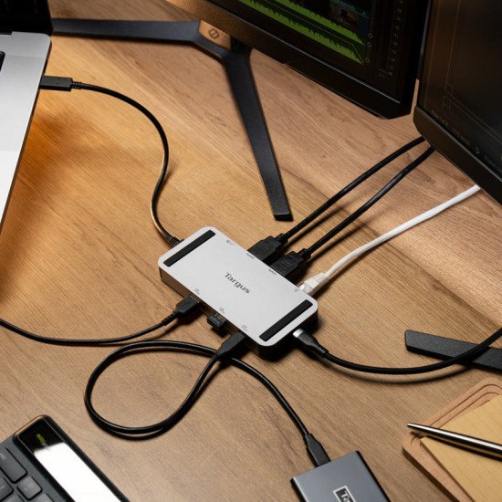 Targus DOCK429GL station d'accueil Avec fil USB4 Argent