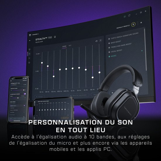 Turtle Beach Casque gaming amplifié multiplateforme sans fil Stealth 700 pour Xbox Series X|S, Xbox One, PC et mobile - Haut-parleurs 60 mm, microphone avec isolation acoustique par l'IA, Bluetooth. Batterie 80 heures – Cobalt Turtle Beach Casque gaming amplifié multiplateforme sans fil Stealth 700 pour Xbox Series X|S, Xbox One, PC et mobile - Haut-parleurs 60 mm, microphone avec isolation acoustique par l'IA, Bluetooth. Batterie 80 heures – Cobalt