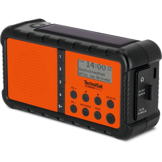 TechniSat TECHNIRADIO SOLAR 2 Portable Analogique et numérique Noir, Orange