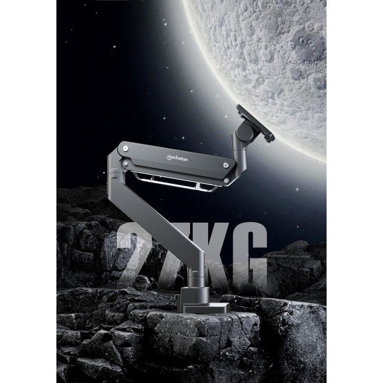 Manhattan Support de bureau pour TV/moniteurs (bras à vérin gaz à Bras articulé), écrans 13" à 42", fixation à l'arrière par pince ou passe-câble, Compatibilité VESA : de 75x75 à 200x200mm (vérifiez les dimensions des quatre trous de fixation à 
