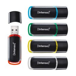 Intenso 3511595 lecteur USB flash 64 Go USB Type-A 2.0 Noir, Rouge, Vert, Transparent, Jaune, Bleu