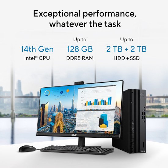 ASUS ExpertCenter D7 SFF D701SER-514500341X Intel® Core™ i5 i5-14500 16 Go DDR5-SDRAM 512 Go SSD Windows 11 Pro Tower PC Noir ASUS ExpertCenter D7 SFF D701SER-514500341X Intel® Core™ i5 i5-14500 16 Go DDR5-SDRAM 512 Go SSD Windows 11 Pro Tower PC Noir