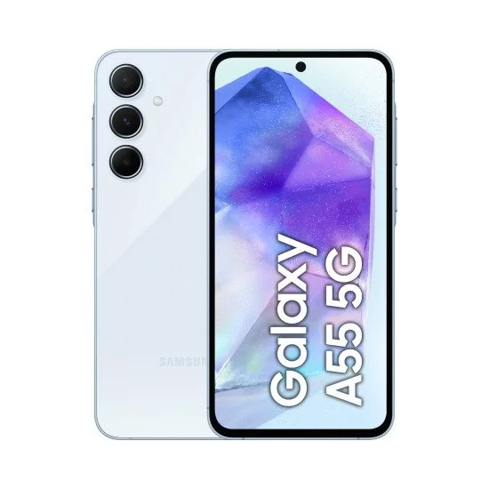 Samsung Galaxy A55 5G 16,8 cm (6.6") Double SIM hybride Android 14 USB Type-C 8 Go 256 Go 5000 mAh Bleu Samsung Galaxy A55 5G 16,8 cm (6.6") Double SIM hybride Android 14 USB Type-C 8 Go 256 Go 5000 mAh Bleu