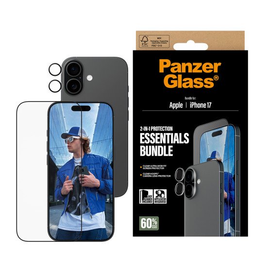 PanzerGlass ® 2-in-1 Essentials Bundle iPhone 17 Protection d'écran transparent Apple 1 pièce(s)