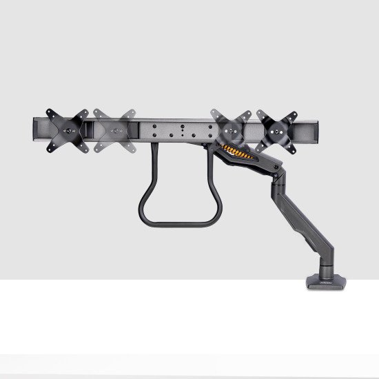 StarTech.com Bras pour Double Moniteur avec Barre Transversale, Écrans Jusqu'à 27", VESA 75x75/100x100, Max 15kg, Pince en C, Entièrement Articulé, Ressort Mécanique, TAA