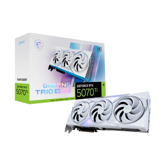 MSI GPU NV 5070Ti GAMING TRIO OC 16GB WHITE NVIDIA GeForce RTX 5070 Ti 16 Go GDDR7 MSI GPU NV 5070Ti GAMING TRIO OC 16GB WHITE NVIDIA GeForce RTX 5070 Ti 16 Go GDDR7