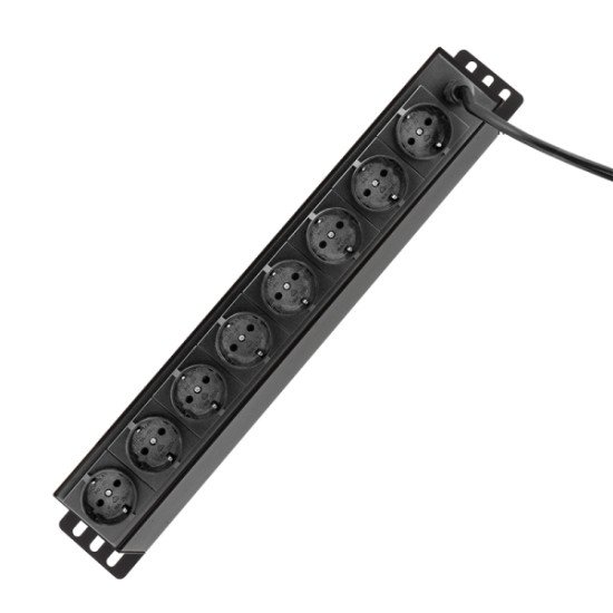 LogiLink PDU8D01 protection surtension Noir 8 sortie(s) CA 230 V 2 m