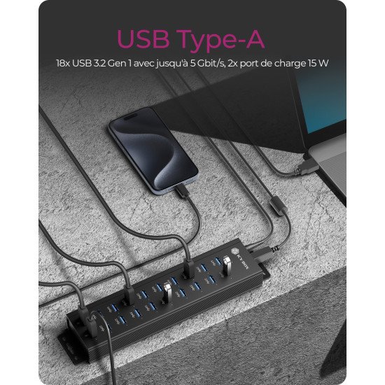 ICY BOX IB-HUB1720-U3 Noir ICY BOX IB-HUB1720-U3 Noir