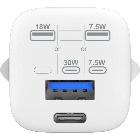 Vision TC-PUSBEU/30 chargeur d'appareils mobiles Ordinateur portable, Smartphone, Tablette Blanc Secteur Charge rapide Intérieure