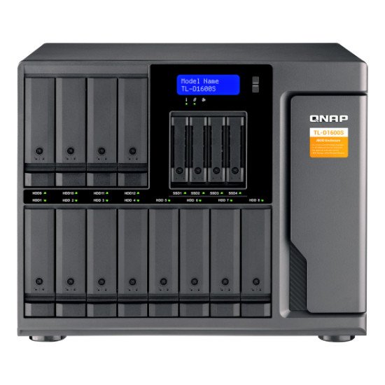 QNAP TL-D1600S Boîtier de disques de stockage Boîtier disque dur/SSD Noir, Gris 2.5/3.5"